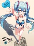  :d arm_up bad_id bad_pixiv_id bangs bare_arms bare_legs barefoot beach bikini blue_bikini blue_eyes blue_hair blush breasts character_name collarbone commentary_request eyebrows_visible_through_hair hair_between_eyes hair_ornament hairclip hatsune_miku heart long_hair looking_at_viewer medium_breasts navel open_mouth outstretched_arm rods sand sidelocks smile solo swimsuit teeth thighs twintails vocaloid 