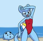  ball beach beach_ball cartoon_network cat clothing fangs feline female flat_chested gumball_watterson male mammal nicole_watterson outside seaside swimsuit terdburgler the_amazing_world_of_gumball whiskers 