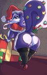  2016 anthro bent_over big_breasts big_butt breasts butt candy candy_cane christmas christmas_decorations clothed clothing female fifi_la_fume fluffy fluffy_tail food footwear fur gift hair hat hi_res high_heels holidays huge_butt inside joelasko legwear looking_at_viewer looking_back mammal mistletoe multicolored_fur ornaments plant purple_hair pussy raised_tail rear_view saliva santa_hat shoes skirt solo stockings thick_thighs thigh_highs tiny_toon_adventures two_tone_fur voluptuous warner_brothers wide_hips 