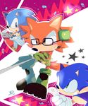  2017 anthro aoii91 big_head canine clothing custom_character_(sonic_forces) eyewear fur glasses gloves hedgehog hi_res male mammal sonic_(series) sonic_forces sonic_the_hedgehog toony video_games wolf 