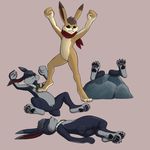  amazing analpaladin_(artist) battle canine evil_hare feet fight good_hare hare kickass knockout lagomorph mammal monster monster_farm monster_rancher monster_rancher_(copyright) monsterfarm paws rabbit rancher winning モンスターファーム 