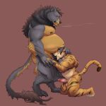  anthro bear belly big_belly canid canine canis dekuinthelake drugs duo erection felid fellatio genitals hi_res hybrid male male/male mammal marijuana musclegut muscular oral pantherine penile penile_spines penis sex size_difference smoking smoking_marijuana suid suine sus_(pig) tiger tusks wild_boar wolf 