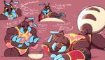 absurd_res ant antennae_(anatomy) anthro armwear arthropod arthropod_abdomen arthropod_abdomen_growth arthropod_abdomen_inflation beverage bloated blush blush_lines bodily_fluids bottomwear carameltsi clothed clothing colored dialogue directional_arrow drooling elbow_pads exoskeleton female flying_sweatdrops hi_res honeypot_ant hymenopteran inflation insect la_reina_(rivals_of_aether) lying mandibles motion_lines muscular muscular_female nervous on_front rivals_of_aether saliva sequence shaded simple_background solo spanish_text speech_bubble spiral spiral_eyes standing sweat sweatdrop text topwear yellow_eyes 