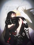  1girl black_hair blonde_hair braid closed_eyes eizen_(tales) fuyusu_tales highres hug long_hair simple_background tales_of_(series) tales_of_berseria translation_request velvet_crowe very_long_hair white_background wings 