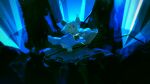  1girl animal_ears blue_background blue_theme capelet commentary_request dark highres holding_dowsing_rod long_sleeves looking_to_the_side medium_hair mouse_ears mouse_girl nazrin niy_(nenenoa) parted_lips shirt skirt solo touhou white_capelet 