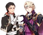  androgynous black_hair blonde_hair blue_hair cape embarrassed fire_emblem fire_emblem:_thracia_776 fire_emblem_heroes fire_emblem_if fudanshi gloves heart heart_hands looking_at_viewer male_focus marks_(fire_emblem_if) multiple_boys reinhardt_(fire_emblem) relationshipping simple_background summoner_(fire_emblem_heroes) wani_(fadgrith) white_background 