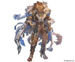  2026 anthro armor belt belt_buckle blue_clothing bottomwear braided_hair brown_bottomwear brown_clothing brown_mane brown_pants buckle claws clothing coat coat_cape colored cygames digitigrade eyewear felid feline footwear fur gem glasses granblue_fantasy hair high_heels knee_guards lion male mammal mane official_art pantherine pants pawpads plate_armor shaded shoes solo standing tail tan_body tan_fur teal_eyes topwear unknown_artist wearing_glasses white_clothing wolvir 
