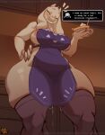  2026 2_horns absurd_res animal_humanoid apron areola areola_slip big_breasts black_speech_bubble blush bodily_fluids body_blush bovid bovid_humanoid breasts caprine caprine_humanoid clothed clothing dripping eyes_closed female floppy_ears food genital_fluids genitals glistening glistening_breasts glistening_thighs goat_humanoid hi_res horn humanoid legwear mammal mammal_humanoid mrwhitebear nails partially_clothed pastry pie pink_areola purple_apron purple_clothing purple_legwear purple_stockings sharp_nails signature slightly_chubby slightly_chubby_female small_horn smile snout solo speech_bubble stockings text thick_thighs toriel undertale_(series) url vaginal_fluid_drip vaginal_fluid_string vaginal_fluids vaginal_fluids_on_leg vulva vulva_blush white_body white_horn white_skin 