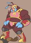  absurd_res ambiguous_gender ant antennae_(anatomy) anthro armwear arthropod bat blush blush_lines bottomwear boxers_(clothing) bulge carameltsi clothing colored duo elbow_pads emanata exoskeleton feet female foot_fetish foot_on_crotch foot_on_penis foot_play footwear genitals hand_on_hip hi_res hymenopteran insect knee_pads la_reina_(rivals_of_aether) lucha_libre_mask lying male mammal mandibles mask motion_lines muscular muscular_female on_back penis pubes rivals_of_aether shaking shoes simple_background sports_mask sportswear standing ti-ti topwear trembling underwear wearing_mask wrestling_mask 