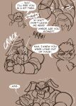  absurd_res ambiguous_gender angry ant antennae_(anatomy) anthro armwear arthropod bat bdsm big_ears big_nose blush blush_lines bodily_fluids bored bound carameltsi clothed clothing cocky comic cross-popping_vein cuff_(restraint) curly_hair dialogue duo elbow_pads exclamation_point exoskeleton fangs female flying_sweatdrops gesture hair hand_gesture hands_above_head hi_res hymenopteran insect la_reina_(rivals_of_aether) looming lucha_libre_mask mammal mandibles mask motion_lines nervous question_mark restraints rivals_of_aether sequence shaking sketch smile sound_effects spanish_text speech_bubble sports_mask sportswear sweat sweatdrop teeth text ti-ti topwear trembling v_sign wearing_mask wrestling_mask 