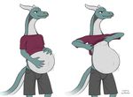  2017 anthro belly big_belly clothed clothing digital_media_(artwork) dragon fully_clothed happy levy_(longlevy) longlevy multiple_scenes oral_vore simple_background solo standing tongue tongue_out vore white_background 