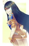 absurdres arabian arabian_clothes arabic armlet arms_at_sides ass black_hair bracelet breasts bridal_gauntlets butt_crack covering_face cowboy_shot curvy dark_skin dutch_angle fate/grand_order fate_(series) finger_wrap from_side gold hair_ornament highres jewelry long_hair looking_at_viewer ornament outside_border profile scheherazade_(fate/grand_order) shoulder_pads sideboob skandha thick_thighs thighs veil 