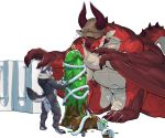  anthro blush canine christmas claws dildo dragon hat holidays horn jacketbear kemono male mammal mold muscular navel paint penis scalie sex_toy size_difference smile wolf 