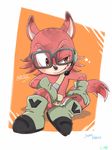  2017 anthro black_nose canine cimacanth clothing custom_character_(sonic_forces) eyewear fur glasses gloves male mammal sharp_teeth simple_background sonic_(series) sonic_forces teeth toony video_games wolf 