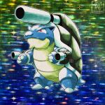  blastoise bright_pupils cannon closed_mouth commentary derivative_work english_commentary faux_retro_artstyle full_body highres mega_blastoise mega_pokemon no_humans official_art_redraw official_style outline parody pokemon pokemon_(creature) pokemon_focus pokemon_tcg rcortezdraws red_eyes smile solo style_parody sugimori_ken_(style) twitter_username watermark white_outline white_pupils 