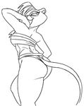  anthro big_butt black_and_white breasts bruma butt el_arca feline female lion looking_back mammal monochrome redout solo thick_thighs 
