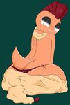  butt clothed clothing hoodie looking_back mohawk nintendo partially_clothed pok&eacute;mon salamikii scrafty sitting skimpy_underwear smile video_games 
