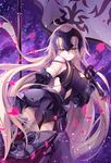  armor armored_boots armored_dress banned_artist boots breasts chain closed_mouth covered_nipples fate/grand_order fate_(series) flag gauntlets headpiece jeanne_d'arc_(alter)_(fate) jeanne_d'arc_(fate)_(all) konomi_(kino_konomi) large_breasts long_hair looking_at_viewer petals silver_hair smile solo sword very_long_hair weapon yellow_eyes 