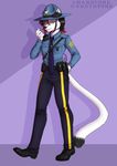  angel_lucian badge black_and_white canine clothing feline fur girly hardcorecandystore heterochromia highway hybrid invalid_color long_tail male mammal mixed_breed monochrome necktie officer panther patrolman piercing police sash sergeant slacks stripes uniform walkie_talkie whistle white_fur wolf 