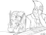  2016 absurd_res aliasing anthro ape ash_(sing) black_and_white clothing female frown gorilla group guitar hi_res holding_musical_instrument jacket johnny_(sing) lance_(sing) male mammal monochrome musical_instrument open_mouth piano porcupine primate rodent sad setoangel01 signature sing_(movie) smile 