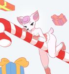  absurd_res animal_crossing anthro black_nose blush breasts butt candy candy_cane cervine cleavage clothed clothing deer diana_(animal_crossing) digital_media_(artwork) eyelashes female food gift hair hi_res itsunknownanon low-angle_view mammal micro nintendo pink_hooves simple_background solo video_games 