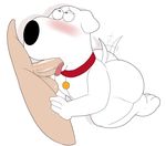  balls blush brian_griffin butt canine collar dog family_guy fellatio human jerseydevil male male/male mammal motion_lines oral penis sex tailwag tongue tongue_out 