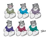  2017 anthro big_breasts black_nose blush breasts canine cat clothed clothing digital_media_(artwork) dog duo feline female fur hair huge_breasts jyto looking_at_viewer mammal mature_female mother open_mouth parent simple_background smile tem temmie_(undertale) undertale video_games white_fur 