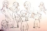  1girl barbara_(little_witch_academia) little_witch_academia monochrome simple_background solo tagme 
