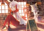  :d :o alpaca_ears alpaca_suri_(kemono_friends) alpaca_tail animal_ears arm_support bangs beamed_eighth_notes beige_shorts beige_vest bird_tail bird_wings blonde_hair blue_eyes blunt_bangs brick_wall chalkboard common_raccoon_(kemono_friends) dot_nose drawstring dutch_angle eighth_note eyebrows_visible_through_hair eyelashes fennec_(kemono_friends) food fred04142 frilled_sleeves frills full_body fur-trimmed_sleeves fur-trimmed_vest fur_collar fur_trim gradient_ribbon hair_over_one_eye hair_ribbon head_wings holding horizontal_pupils indoors japanese_crested_ibis_(kemono_friends) japari_bun kemono_friends kettle lamp light_particles long_sleeves looking_out_window low_twintails mary_janes multicolored multicolored_hair multicolored_ribbon multiple_girls musical_note neck_ribbon open_mouth orange_ribbon pantyhose pink_ribbon pleated_skirt pot red_hair red_legwear red_shirt red_skirt ribbon scarlet_ibis_(kemono_friends) shelf shirt shoes short_hair short_hair_with_long_locks shorts sidelocks sitting sitting_on_table skirt smile standing stone_floor sugar_cube table tail tress_ribbon twintails two-tone_hair v-shaped_eyebrows vest white_shirt wide_sleeves window wings yellow_eyes 