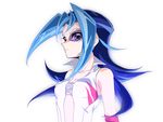  1girl blue_hair chiyo_(no3baki) kamishiro_rio long_hair looking_at_viewer red_eyes yu-gi-oh! yuu-gi-ou_zexal 