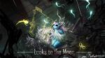  1other 6ekoh bilibili_logo character_name commentary_request english_commentary from_above full_body highres humanoid_robot indoors karma_flower_(rain_world) looking_up looks_to_the_moon mechanical_arms mechanical_legs neuron_fly_(rain_world) on_ground overseer_(rain_world) rain_world robot robot_ears sitting wariza water 