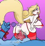  4_fingers anal anal_beads anal_penetration animal_genitalia animal_penis animaniacs anthro anus areola balls big_breasts big_butt big_penis blonde_hair blue_eyes blue_fur blush bow_tie bra breasts butt canine canine_penis clitoris clothed clothing cum cum_in_pussy cum_inside cum_on_balls cum_on_knot cum_on_penis cum_splatter cum_string duo ejaculation erection eyelashes eyeshadow female fluffy fluffy_tail from_behind_(disambiguation) fur hair hand_on_butt interspecies knot lactating leaking legwear long_hair looking_back makeup male male/female mammal messy milk minerva_mink mink mostly_nude mustelid nipple_bulge no_underwear on_top one_eye_closed open_mouth orgasm penetration penis purple_background pussy rear_view reverse_cowgirl_position saliva saliva_string sex sex_toy shaking side_boob simple_background skimpy slightly_chubby sparrow_(artist) stockings stretched_anus sweat thick_thighs tight_clothing tongue tongue_out tuft under_boob underwear vaginal vaginal_penetration vein veiny_penis were werewolf white_fur wilford_wolf wolf 