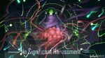  1other 6ekoh artist_name bilibili_logo black_eyes character_name commentary_request covered_mouth creature english_text facial_mark forehead_mark highres humanoid_robot hunter_(rain_world) indoors looking_at_creature looking_at_viewer mechanical_arms neuron_fly_(rain_world) no_significant_harassment purple_robe rain_world robe robot robot_ears slugcat solid_eyes tagme 