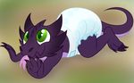  claws diaper green_eyes kobold lying male plinkiepoi smile tongue 