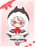  1girl absurdly_long_hair ahoge amanogawa_shiina_(artist) animated animated_gif black_bow black_capelet black_horns black_tail blush bow bow_legwear bowtie capelet chibi chibi_only closed_mouth crossed_bangs demon_horns demon_tail dress dress_bow drill_hair fangs frilled_dress frilled_socks frills full_body fur-trimmed_capelet fur-trimmed_hood fur_trim hair_bow heart highres hood hood_down hood_up hooded_capelet horned_hood horns huge_ahoge long_hair looking_at_viewer multicolored_hair multiple_expressions official_alternate_costume official_art open_mouth outline phase_connect pleated_dress pom_pom_(clothes) raised_inner_eyebrows red_background red_bow red_bowtie red_eyes red_shoes red_streaks red_tail remilia_nephys remilia_nephys_(remi_1.0) shoes short_dress sidelocks simple_background slideshow_animation snowflakes socks solo sparkle standing streaked_hair striped_bow tail third-party_source twin_drills twintails very_long_hair virtual_youtuber white_dress white_hair white_outline white_socks winter_clothes 