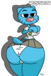  anthro big_breasts big_butt blouse breasts butt cartoon_network clothing digital_media_(artwork) feline female huge_butt mammal mature_female miniskirt nicole_watterson panties pinup pose seductive skirt solo the_amazing_world_of_gumball toddrogue69 underwear 