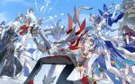  5girls 6+boys absurdres anastasya_feodorovna_snezhnaya aqua_hair arched_back arlecchino_(genshin_impact) arm_up armpits ascot backless_dress backless_outfit bare_shoulders black_boots black_coat black_gloves black_hair black_helm black_helmet black_jacket black_mask black_pants black_shirt black_shoes black_sleeves blonde_hair blue_ascot blue_eyes blue_gloves blue_hat blue_sky blue_sleeves blue_tiara bonnet boots braid braided_base breasts brown_hair bun_with_braided_base cape capitano_(genshin_impact) clear_sky clenched_hand closed_eyes clothing_cutout coat coat_on_shoulders coattails columbina_(genshin_impact) commentary detached_sleeves dottore_(genshin_impact) dress elbow_gloves english_commentary eye_mask facial_hair facing_another flying_sweatdrops frilled_pants frills fringe_trim fur-trimmed_cape fur-trimmed_coat fur-trimmed_hood fur-trimmed_sleeves fur_trim genshin_impact gloves grape_(grapedraws) grey_hair hair_bun hair_ornament half_gloves half_mask hand_up hat helmet high_heels highres holding holding_snowball hood hood_up hooded_coat jacket kokoshnik lapels large_breasts layered_sleeves long_bangs long_hair long_sidelocks long_sleeves looking_at_another low-tied_long_hair mask multicolored_hair multiple_boys multiple_girls multiple_wings mustache on_one_knee open_mouth outdoors outstretched_arm pantalone_(genshin_impact) pants parted_lips pierro_(genshin_impact) pointy_nose pulcinella_(genshin_impact) pulonia_(genshin_impact) purple_hair red_cape red_scarf red_sleeves ringlets robot round_eyewear sandrone_(genshin_impact) scaramouche_(genshin_impact) scaramouche_(harbinger)_(genshin_impact) scarf shirt shoes short_dress short_hair_with_long_locks short_sleeves shoulder_blades side_cutout sidelocks sideways_mouth signora_(genshin_impact) single_hair_bun sky snowball snowball_fight snowman_costume stole strapless strapless_dress streaked_hair suit suit_jacket superhero_landing tailcoat tartaglia_(genshin_impact) thighhighs top_hat unworn_eyewear white_bonnet white_coat white_dress white_eyes white_gloves white_hair white_jacket white_mask white_mouth white_pants white_sleeves white_suit white_thighhighs white_wings wing_hair_ornament wings yellow_sleeves 