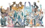  6+boys 6+girls agata_(beastars) animal_ears antlers aoba_(beastars) artist_name beak bear_boy bear_ears beastars bill_(beastars) bird_boy bird_girl black_pants black_shoes black_suit bouquet bug cherryton_school_uniform chicken_girl claws closed_mouth collot_(beastars) completely_nude covered_eyes dated deer_antlers deer_boy deer_ears deer_tail dog_boy dog_ears dog_tail dolph_(beastars) durham_(beastars) eagle_boy english_commentary facing_viewer fangs flippers fox_boy fox_ears free_(beastars) furry furry_female furry_male glasses gosha gouhin green_necktie green_suit hair_over_eyes halo hand_wings haru_(beastars) holding holding_bouquet horns horse_boy horse_ears hyena_boy hyena_ears ibuki_(beastars) itagaki_paru jack_(beastars) juno_(beastars) leano_(beastars) legom_(beastars) legoshi lion_boy lion_ears lion_mane looking_at_another looking_at_viewer louis_(beastars) lying melon_(beastars) miguno_(beastars) moth multiple_boys multiple_girls necktie nude ogma_(beastars) on_side open_hand open_mouth panda_boy panda_ears pants pina_(beastars) pink_shirt prison_clothes rabbit_ears rabbit_girl reptile_boy riz_(beastars) sagwan_(beastars) scar scar_across_eye scar_on_cheek scar_on_face school_uniform seal_boy sebun_(beastars) second-party_source sheep_boy sheep_ears sheep_girl sheep_horns shirt shoes sitting smile standing suit tail tail_wagging tiger_boy tiger_ears tiger_stripes translation_request voss_(beastars) whiskers white_background wolf_boy wolf_ears wolf_girl wolf_tail yahya_(beastars) 