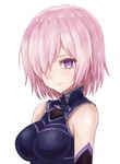  breasts breasts_apart closed_mouth detached_sleeves fate/grand_order fate_(series) hair_over_one_eye looking_at_viewer mash_kyrielight medium_breasts mukou_himuka pink_hair purple_eyes short_hair solo upper_body 