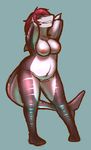  anthro breasts female fish hair marine namelessenemy nipples non-mammal_breasts nude red_hair shark slightly_chubby solo 