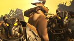 3d_(artwork) absurd_res anthro armor breasts covering covering_breasts deathclaw digital_media_(artwork) enclave_(fallout) fallout female gesture group hand_gesture hi_res human humanoid looking_down machine male mammal meme meme_pose microsoft noersfm pointing power_armor scalie slightly_chubby slightly_chubby_anthro slightly_chubby_female surprised trio