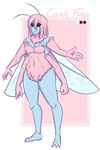  animate_inanimate antennae arthropod blue_skin breasts bunny_costume candy candy_floss clothed clothing costume cotton_candy food hair insect multi_arm multi_limb pink_hair red_eyes smile wide_hips wings wool woolly_aphid zkelle 