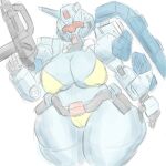 1:1 5_fingers absurd_res antennae_(anatomy) armored_body beam_rifle big_breasts bikini blue_body breasts camel_toe clothing colored_sketch curvy_figure fd-03_00_gustav_karl_type_00 fd-03_gustav_karl fd-03_gustav_karl_00_commander_type female fingers glitch_funtime guide_lines gun gundam hi_res holding_gun holding_object holding_ranged_weapon holding_rifle holding_weapon humanoid living_machine machine mecha mobile_suit mobile_suit_gundam mobile_suit_gundam:_hathaway not_furry ranged_weapon red_visor rifle robot robotic_arms robotic_hands robotic_legs shield sketch solo swimwear thick_thighs two-piece_swimsuit weapon yellow_bikini yellow_clothing yellow_swimwear