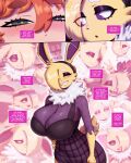 2026 4:5 5_fingers absurd_res anthro artist_name bangs bar_emanata big_breasts black_fingernails black_nails blush bottomwear breasts clothed clothing colored_nails comic digital_media_(artwork) ear_piercing ear_ring eeveelution emanata english_text eyebrows eyelashes eyes_closed eyeshadow facial_tuft female fingernails fingers flashback freckled_face freckles fur gammainks generation_1_pokemon gesture glistening_eyelids green_eyes grin hair hair_over_eye hand_gesture hand_on_hip hat headgear headwear hi_res huge_breasts human industrial_piercing inner_monologue jolteon kaminari_(gammainks) katherine_robinson_(gammainks) long_eyelashes makeup mammal nails nintendo open_mouth open_smile orange_hair patreon_username pattern_bottomwear pattern_clothing pattern_skirt piercing plaid plaid_bottomwear plaid_clothing plaid_skirt pokemon pokemon_(species) purple_bottomwear purple_clothing purple_eyes purple_eyeshadow purple_sclera purple_skirt purple_topwear ring_piercing ruff sharp_teeth skirt smile tail teeth text thinking topwear tuft twitter_handle v_sign visor_cap white_eyebrows white_eyes yellow_body yellow_fur