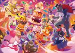 2026 absurd_res advertisement alcremie alolan_form alolan_raichu ambiguous_gender anthro applin blue_eyes bounsweet bow_ribbon bow_tie burmy cake candy canid canine caramel_swirl_alcremie checkerboard_cookie cherubi claws clothing cookie crobat cutlery dessert digital_media_(artwork) doughnut drifloon elemental_creature fangs female feral flora_fauna flower_sweet_alcremie food food_creature fork fruit generation_1_pokemon generation_2_pokemon generation_3_pokemon generation_4_pokemon generation_5_pokemon generation_6_pokemon generation_7_pokemon generation_8_pokemon generation_9_pokemon gourgeist group halloween hat headgear headwear hi_res holding_spoon holidays hoopa hoopa_(confined) igglybuff joltik kitchen_utensils legendary_pokemon litwick living_fruit lollipop macaron_(food) mammal mimikyu nintendo official_art open_mouth pancake pastry pawmo phantump pie pikachu plant plant_cloak_burmy pokeball_symbol pokemon pokemon_(species) polteageist promotional_material pumpkaboo pumpkin pumpkin_pie rare_candy red_claws regional_form_(pokemon) shuppet sinistea slurpuff smile spirit spoon standing swirlix teeth tongue tongue_out tools top_hat treant tree trevenant yamask yuu_nishida zoroark zorua