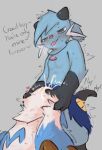 absurd_res anthro anthro_on_anthro anthro_penetrated anthro_penetrating binh_(binhlanha) binhlanha blush bodily_fluids breath cum cum_in_mouth cum_inside cum_splatter deep_throat dewott dialogue dominant duo face_fucking fellatio fur generation_3_pokemon generation_5_pokemon genital_fluids gloves_(marking) good_boy heart_symbol hi_res holding_head irrumatio jewelry knotting male male/male markings neck_bulge necklace nintendo oral oral_knotting oral_penetration penetration penile penis_in_mouth pokemon pokemon_(species) possessive reed_(dreeda) sex shiny_pokemon sweat tail white_body white_fur zangoose
