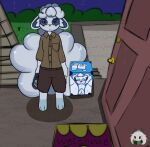 2026 alolan_form alolan_vulpix animal_genitalia animal_vulva anthro anthrofied barefoot biped black_nose bodily_fluids box breasts canine_genitalia canine_vulva container delivery_(commerce) delivery_employee detailed_background digital_media_(artwork) disgust doorway feet female fingers generation_7_pokemon genitals hi_res high-angle_view holding_object looking_at_viewer miyang_draws! nervous nintendo penetrable_sex_toy pokemon pokemon_(species) pokemorph postal_delivery regional_form_(pokemon) sex_toy shadow small_breasts solo standing stare vulva