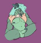  2017 abs anthro balls bedroom_eyes biped black_eyes blep blue_hair bottomless clothed clothing clothing_in_mouth clothing_lift digital_drawing_(artwork) digital_media_(artwork) dragon ear_piercing erection facial_piercing forked_tongue frenum_ladder frenum_piercing gauged_ear genital_piercing green_balls green_body green_horn green_nipples green_penis green_tongue hair hair_over_eye half-closed_eyes hi_res horn humanoid_penis long_hair looking_at_viewer male muscular muscular_male navel nipple_bulge nipple_piercing nipples nose_piercing nose_ring pecs penis penis_piercing piercing pink_clothing pink_topwear portrait presenting presenting_penis prince_albert_piercing purple_background raised_eyebrow reclining rodney_chet_braxton_(slimeymonsterguts) seductive septum_piercing shirt shirt_in_mouth shirt_lift signature simple_background sitting slimeymonsterguts smile solo spread_legs spreading tank_top three-quarter_portrait tongue tongue_out tongue_piercing tongue_stud whiskers 