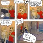1:1 5_panel_comic anthro artist_logo barefoot bed bedroom begging blonde_hair border_collie boris_(kriek_wildebeest) bottomwear brother_(lore) brothers_(lore) canid canine canis chest_tuft clothed clothing collie comic curly_hair dialogue domestic_dog duo english_text exclamation_point feet fur furniture hair herding_dog hi_res holding_clothing holding_object inside jeremy_(kriek_wildebeest) kriek_wildebeest logo male mammal multiple_scenes name_in_dialogue page_number pants pastoral_dog periodic_table removing_shirt sheepdog shirt shocked sibling_(lore) t-shirt tail text topwear tuft undressing watermark yellow_body yellow_fur