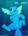 6_nipples animal_genitalia animal_vulva anus averting_eyes bubble canine_genitalia canine_vulva dialogue eeveelution embarrassed feet female feral foot_grab generation_1_pokemon genitals looking_away multi_nipple nintendo nipples pokemon pokemon_(species) presenting presenting_vulva raskul smile solo spread_legs spreading tail underwater vaporeon vulva water